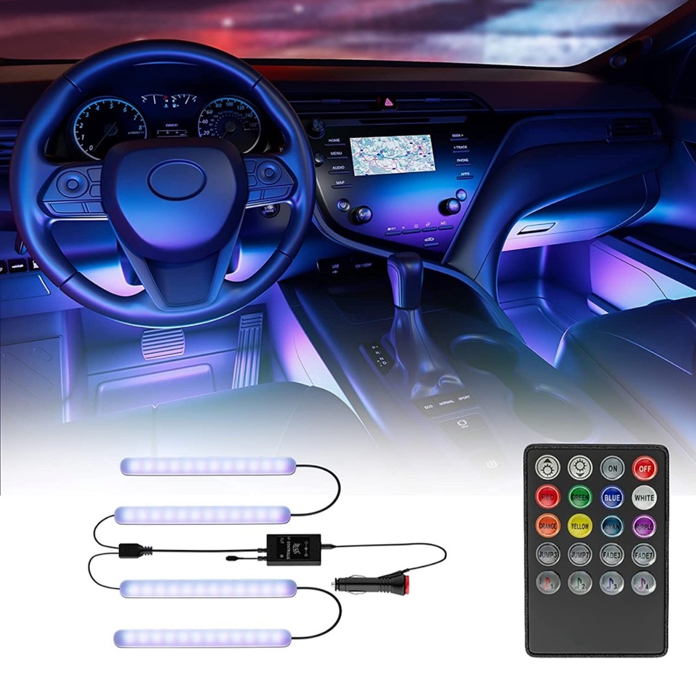Interior Car Lights, Music Sync LED Lights for Car, Waterproof 48LEDs RGB Lights